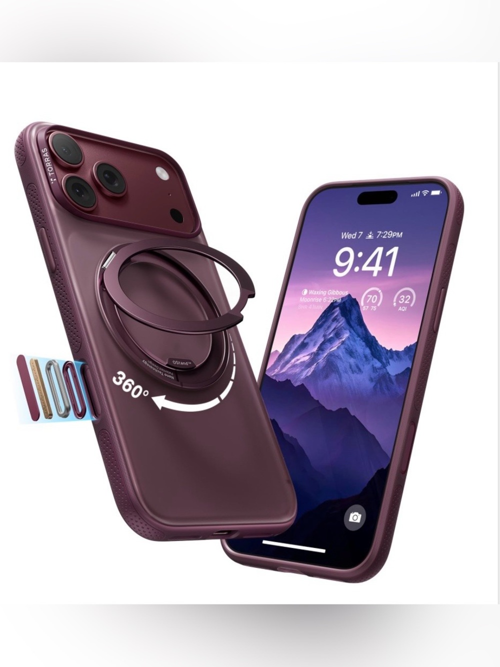 iPhone 18 Pro Stand Case - BURGUNDY
